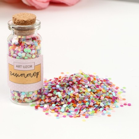 Glitter in a jar of "confetti mix" pr 2 mm 7 g 5x2x2 cm