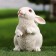 Garden figure "Hare" White, 11x11x18cm ////
