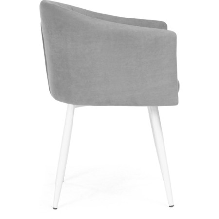 Stol on a metal frame of the jack metal/velor, white/light gray 59x57x83 cm-2