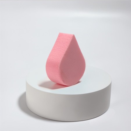 Makeup sponge "Flat drop", 6 × 4.5 cm, pink color-1