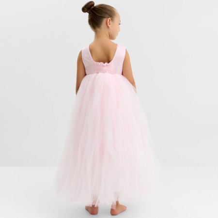 Dress Children's elegant kaftan growth 120, dusty pink-5