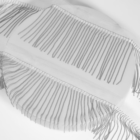 Metallized braid "fringe", 10 cm, 4.5 ± 0.5 m, white color-2