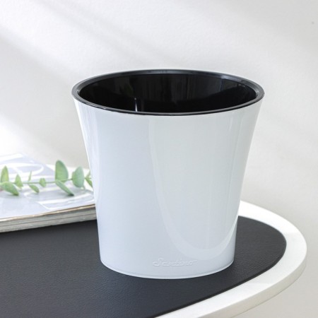 Kashpo for flowers with an insert "Arte", 2 l, white-black color-1