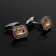 Cufflinks "elegance", orange color in silver