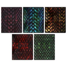 Notebook 48 sheets of Dragon-Like cage, covered cardboard, metallization, mix
