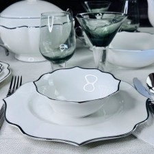Set of salad bowls Lenardi Magnolia Silver, D = 15 cm, 6 pcs