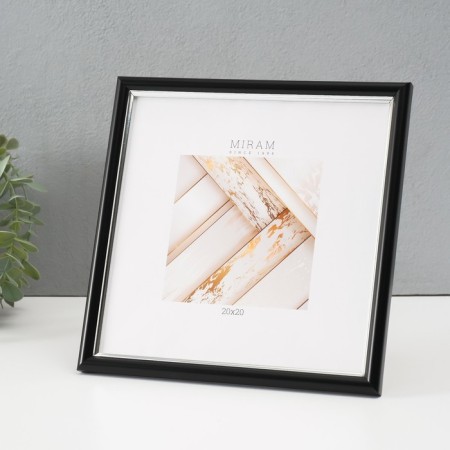 Photo frame Plastic Gallery 20x20 cm, 636477-22, black with silver (plastic screen)-1
