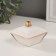 Casket glass "Flash" white with gold 7.5x7.5x6 cm