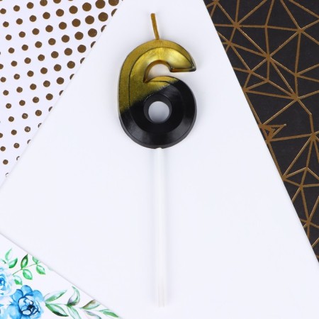 Candle for the cake, number "6", 12 x 3.5 cm.-2