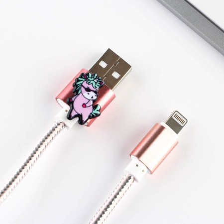 Set of wire holder + Cable for Apple (Lightning) “Happy New Year”, 1a, 1m-5
