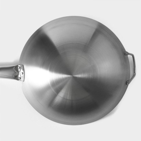 Skoroda-Wok Hanna Knövell stainless steel Chief, D = 32 cm, with a handle-7