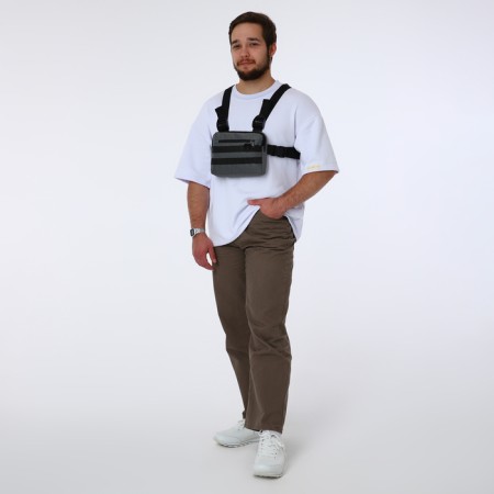 Babberry bag on lightning, external pocket, gray color-8