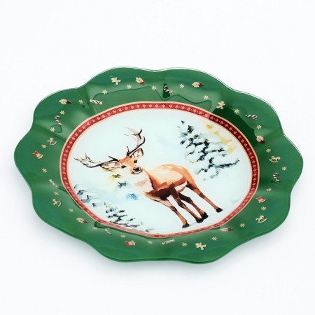 Plate flat glass expensive attention "Forest Tale", 23 cm-1