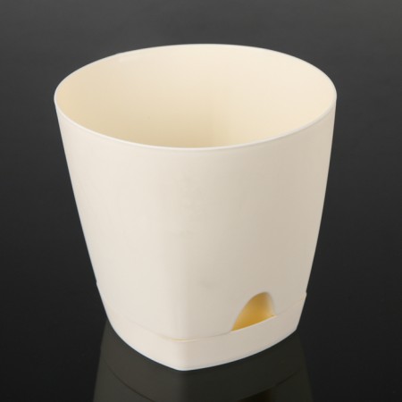Flower pot with basal watering amsterdam, 1.35 liters, creamy color