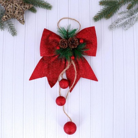 New Year's decoration "Balt with decor" 16x18.5 cm, red