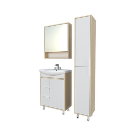 Flora Tumba 60-3, with a cupid sink, sonoma color, 30 x 58 x 82-2