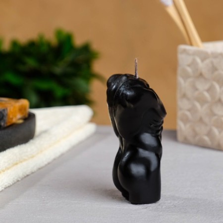 Figure candle "Male torso No. 1" Black, 9cm-1