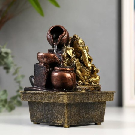 Ganesha fountain with jugs gold 19.5x13.5x10 cm-2