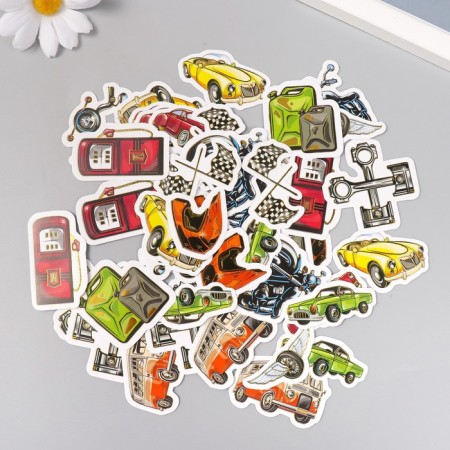 Stickers for creativity "Adrenaline and speed" embossing silver set 48 pcs 9x7x0.8 cm-1