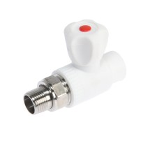 Ball crane for Zein radiator, polypropylene, straight, d = 20 mm x 1/2 