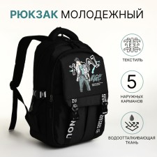 Youth backpack from lightning textiles, 5 pockets, black color