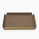 Metal tray, square eco -leather, 12 x 12 cm, brown color,