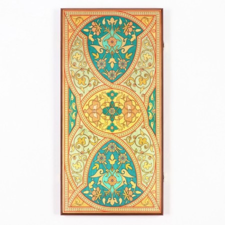 Wooden backgammon large, with "Persian" checkers, board game, 60 x 60 cm