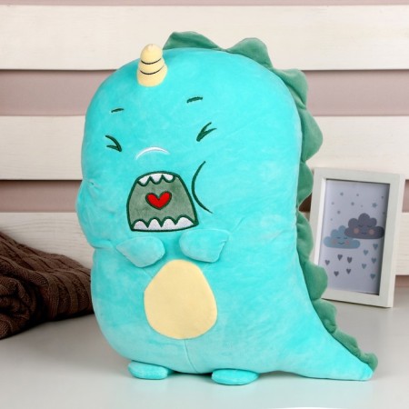 Soft toy "dinosaurus" with heart, 40 cm, green color