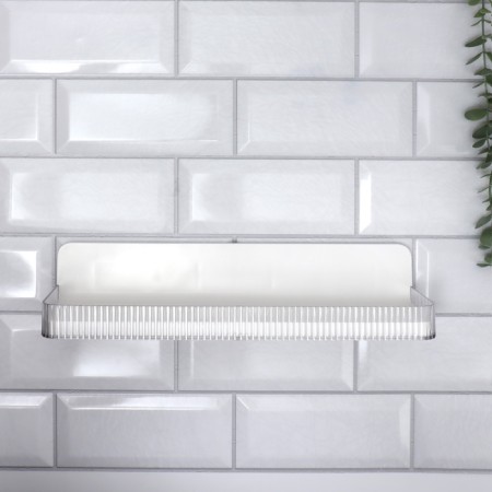 Organizer for storage, hinged, 1 section, with an adhesive base, 35 × 10 × 7.5 cm, translucent/white color-9