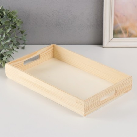 The basis for painting is a tree with handles "tray" set 3 pcs 30x20x5 33x23x5 38x26x5 cm-4