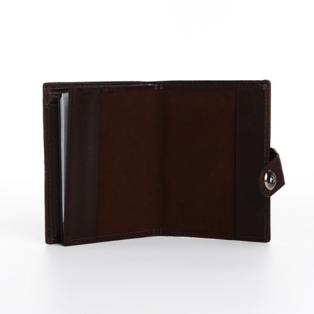 Male purse on Magnet, 3 in 1, for bills, auto documents and passports, brown color-4