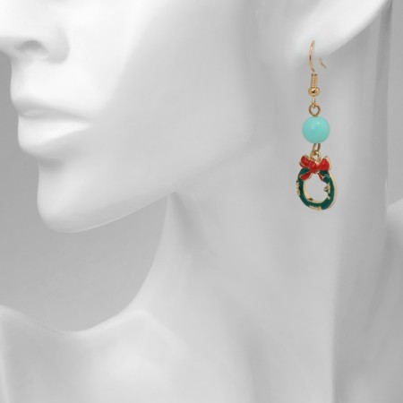 New Year! Earrings "New Year" ball-linen, colored in gold-2