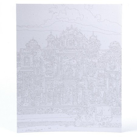 Picture on numbers on cardboard 40 × 50 cm "Square in India"-1