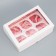 Box for cupcakes, confectionery packaging double -sided, 6 rose cells, 25 x 17 x 10 cm
