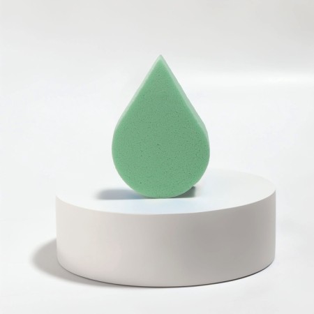 Makeup sponge "Flat drop", 6 × 4.5 cm, green color