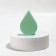 Makeup sponge "Flat drop", 6 × 4.5 cm, green color