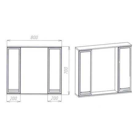 Viant mirror “Milan 80” 160x800x700 mm-2