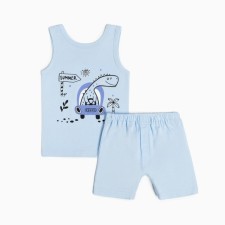 Set for a boy (T -shirt, panties), blue/Summer color, height 98 cm