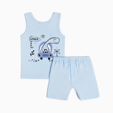 Set for a boy (T -shirt, panties), blue/Summer color, height 98 cm
