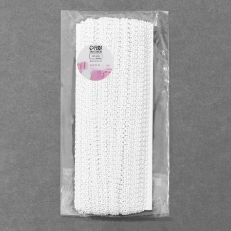 Decorative braid "Chanel", 8 mm, 10 ± 1 m, white color-2