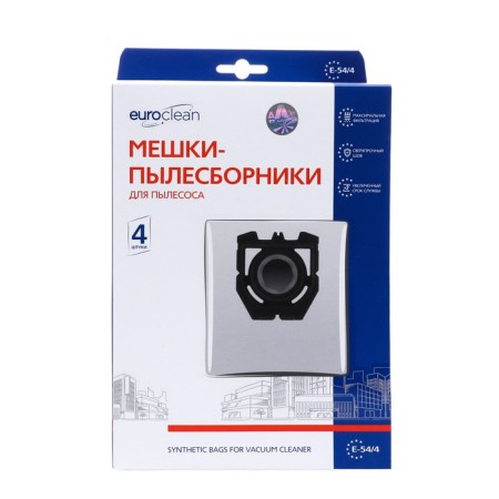 E-54/4 EuroClean bag synthetic for a vacuum cleaner, 4 pcs-1