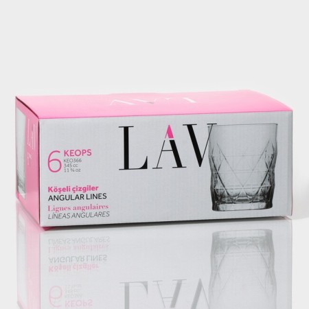 A set of glass glasses LAV “HOOPS”, 345 ml, 8.3 × 10 cm, 6 pcs-4