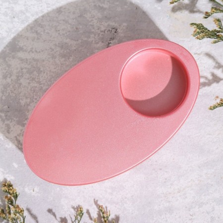 Cloth "narrow oval. Marble" from gypsum, 11.5x7x4cm, pink-2