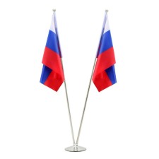 Флагшток напольный двойной 2 м, выдвижной, платформа d-30 см