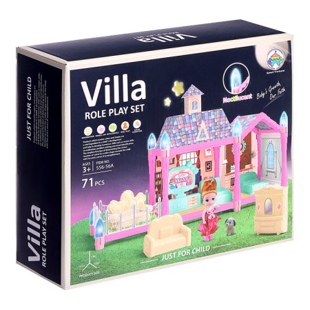 House for dolls "Fairytale life" with a doll, a pet and accessories, the light-15