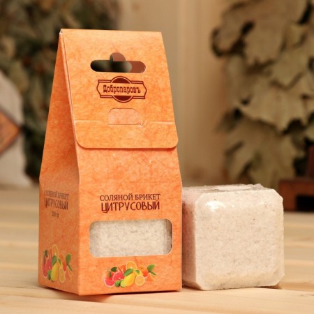 Salt Briket Cube "Citrus" 200 g "Dobroparov" Orange, Lemon, Mandarin