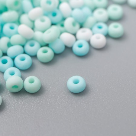 Glass 8/0 "Marshmallow. Matte. Melange. Mint" 10 g-1