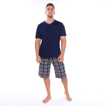 Kit (T -shirt/shorts) male, blue color/cage, size 66