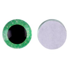 Elose -based eyes, set of 10 pcs., Size 1 pc. - 16 mm, green color with sparkles