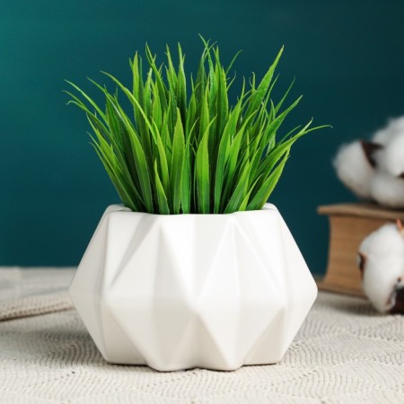 Kashpo "Triangles" white, 10x10x7cm-1